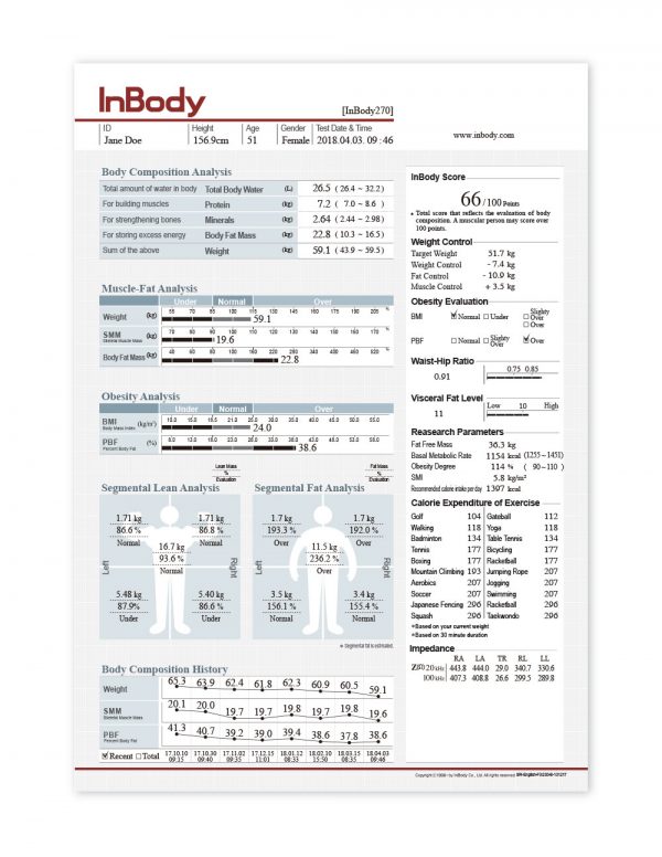Bursa InBody vücut analizi
